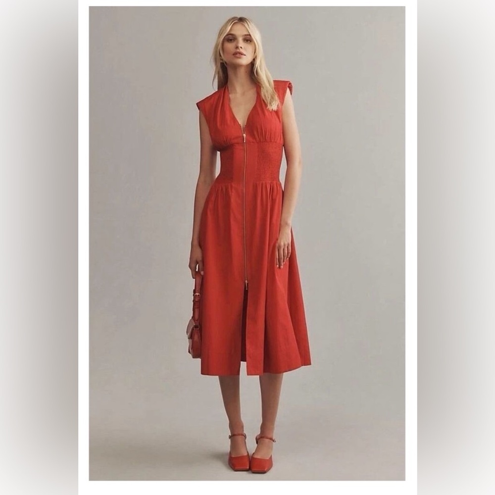 Anthropologie Tommie Zip-Front Midi Dress